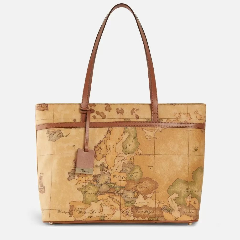 Alviero Martini E018 borsa shopping con tasca geo classic