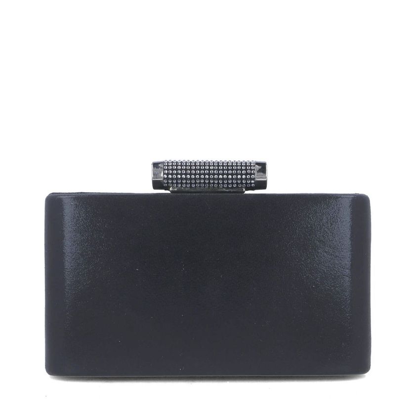 Menbur 85027 pochette rigida con chiusura di strass nero